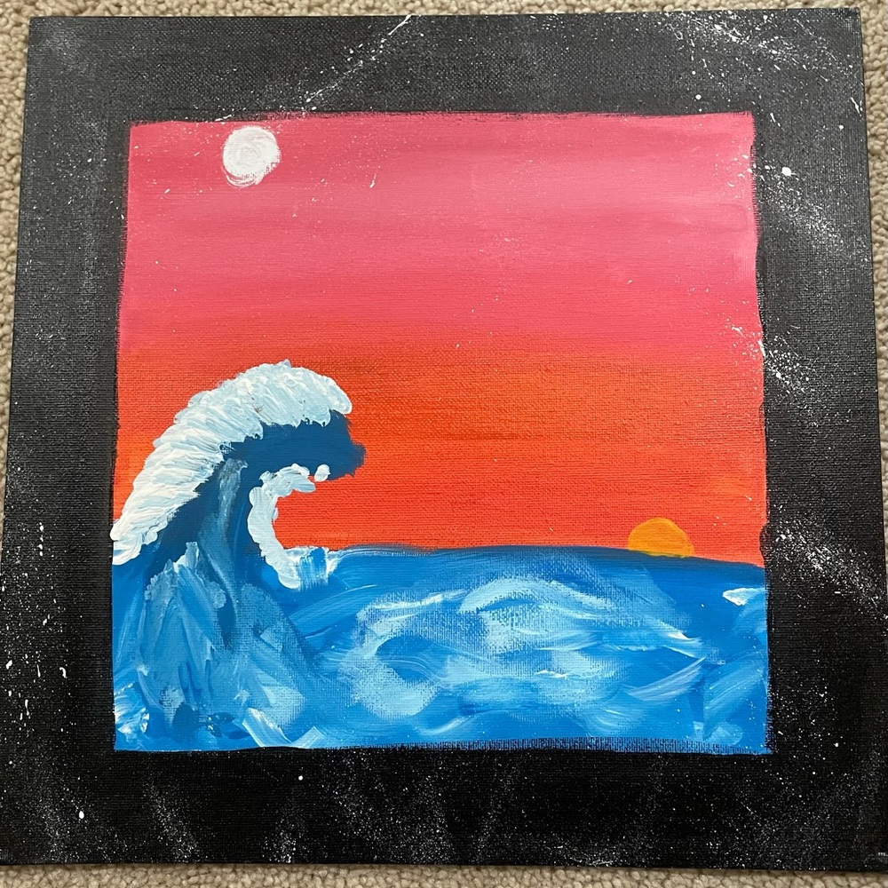 Sunset beach painting